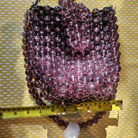 NWT Zara handbag, chunky bead shoulder bag minibag, beautifully light reflective - Picture 15 of 17